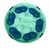 Round toy with green frame and blue indentations, suitable for interactive play.