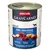 GranCarno Adult beef and smoked eel with potatoes, 100% fresh ingredients, grain-free, gluten-free, made in Germany. Product label shows meat, fish, and potatoes.