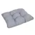 Coussin matelassé gris pour animaux, forme rectangulaire, tissu lisse avec surpiqûres et étiquette visible sur le côté.