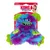 KONG Frizzles toy, purple and blue with green accents. Packaging text: Squeaks & Crackles, Jouet Sonore.