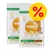 Two bags of IAMS for Vitality Adult 1+ with fresh chicken, showing 87% animal protein and a percentage discount symbol in the corner.