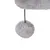 Grey plush ball on a black string, suitable as a toy or accessory for scratching posts.