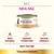 almo nature HFC Mousse cat food tin, text: 100% natural, boosts hydration, rich in omega 3, soft texture, tuna with shrimps, all profits to the planet