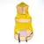 Imperméable jaune pour chien avec capuche, doublure en maille claire et bandes élastiques noires visibles au niveau de l’arrière. Vue intérieure du vêtement.