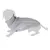 Pull pour chien en maille grise avec col roulé et motif torsadé visible sur le dos, présenté sur une silhouette de chien.