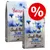 Two bags labelled Single Meat Salmon with Cornflower Blossoms, 65% salmon, 35% vegetables, 0% grain, 12kg, with a red percentage discount symbol shown.