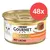 Purina Gourmet Gold Raffiniertes Ragout mit Lachs, 48x Dose. Abbildung einer weißen Katze und serviertem Ragout auf Teller. Purina Gourmet Gold Raffiniertes Ragout mit Lachs, 48x Dose. Abbildung einer weißen Katze und serviertem Ragout auf Teller.