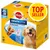 Pedigree DentaStix Big Pack x56, daglig tandvård för hundar över 25 kg. Text: TOP SELLER, TÄGLICHE ZAHNPFLEGE, 3-FACH WIRKUNG TRIPLE ACTION. Bild på hund och tuggpinnar.