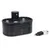 Fontaine à eau noire beeztees en plastique avec prise secteur et câble USB visibles à côté.