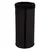 Cylindrical black scratching post with a textured surface and open top, designed for pets to scratch or climb.
