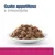 Vaschetta con pezzi di carne marrone in salsa. Testo: Gusto appetitoso e irresistibile.