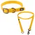 collier, jaune taille M : 35 - 45 cm tour de cou + laisse, jaune M