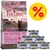 Purizon Dry Cat Food 400 g, text: 70 % meat & fish, Fresh Chicken & Fish, vedle šest konzerv Cosma Nature Kitten Chicken, žlutý symbol procenta vpravo nahoře.