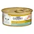 Purina Gourmet Gold нежный паштет с овощами, с морским окунем и морковью. На изображении: банка с названием продукта, ингредиентами и белой кошкой.