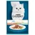 Purina Gourmet Perle Duetto Duo cat food pouch, image of white cat, plate with chunks in sauce, visible text: mit lachs und seelachs au saumon et au colin