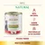 Lata de almo nature HFC Natural buey con jamón. Texto visible: 100% natural, sabor y energía, proteínas de alta calidad, picado tierno, buey con jamón.