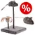Cat toy with faux fur mice on posts, feather detail, and square base. Red circle with white percent symbol indicates special offer or discount.