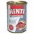 Scatola di cibo per cani Rinti Kennerfleisch mit Ross, getreidefrei. Immagine di carne e verdure sulla confezione. Testo in tedesco visibile: 'Rinti seit 1983 Original'.