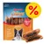 Rocco Chings Double, kyckling med nötkött. Förpackning med hundgodis, synliga bitar och stor gul rabatt-symbol med procenttecken. Text: Double meat & pleasure! Rocco Chings Double, kyckling med nötkött. Förpackning med hundgodis, synliga bitar och stor gul rabatt-symbol med procenttecken. Text: Double meat & pleasure!