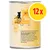 Confezione da 12 lattine di Catz finefood N°7 Kalb. Testo in tedesco: contiene vitello, ananas e alghe, senza conservanti, coloranti o esaltatori di sapidità, senza OGM.