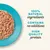 100% natural ingredients, contains no additives, high quality protein. Image shows shredded food on a blue plate.