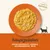 Plat orange avec aliment pour chat, texte en allemand : ingrédients principaux poitrine de poulet, potiron, bouillon de poulet, riz. Sceau 100% natural ingredients (anglais).