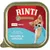 Rinti Gold MINI 100g, Wachtel & Geflügel. Опаковка с изображение на малко куче и текст на немски език: Mit feinen Stückchen von Wachtel & Geflügel.