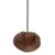 Brun, rund plysbold med snor, synlig tekstiloverflade. Ingen synlige mærker eller tekst.