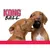 KONG Ball. Zwei Hunde spielen mit einem schwarzen KONG-Ball, Markenname sichtbar.