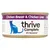 thrive Complete kattenvoer, Chicken Breast & Chicken Liver, 0% Nonsense. Blik met paarse rand en blauwe kat illustratie.