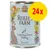 Rosie's Farm Comforting Dinner Turkey Senior, getreidefreie Rezeptur, 24x Dosen. Illustration mit Hund, Truthahn und Blumen. Rosie's Farm Comforting Dinner Turkey Senior, getreidefreie Rezeptur, 24x Dosen. Illustration mit Hund, Truthahn und Blumen.