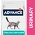 Advance affinity, URINARY, STERILIZED-LOW CALORIE. Опаковка с изображение на котка и розова мишена върху корема.