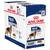 Упаковка Royal Canin Maxi Adult, 10 паучей по 140 г для взрослых собак крупных пород. На коробке изображён немецкий овчарка и корм в соусе. Видны надписи: MAXI, Adult.