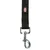 Black dog lead with metal snap hook and Trixie logo on the strap.
