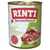 RINTI Kennerfleisch s divočákem, bez obilovin. Rinti od roku 1983 Original. Zobrazení kousků masa a ingrediencí.