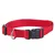 Rotes Halsband aus Nylon mit schwarzem Klickverschluss und Metallring. Rotes Halsband aus Nylon mit schwarzem Klickverschluss und Metallring.