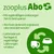 Texte en allemand : zooplus Abo. Livraison régulière pour économiser temps et argent, abonnement modifiable ou résiliable à tout moment, choix de l’intervalle de livraison.