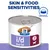 Hill's Prescription Diet i/d low fat konzerv, kutya sziluett, ActivBiome+, SKIN & FOOD SENSITIVITIES, ORIGINAL feliratok láthatók a képen.