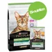 Purina Pro Plan Sterilised Adult Renal Plus et Maintenance, croquettes et sachet pour chat, texte visible : Bi-nutrition, isfm, poulet, en sauce. Chat tigré sur l’emballage.