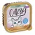 Catessy Fine Paté cu vânat, 100g. Fără adaos de zahăr. Ilustrație cu o pisică gri cu ochi albaștri și textul 'Oh, so smooth!' pe ambalaj.