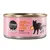 Boîte Cosma Pure Love Asia, Chicken and Tuna with Mango in Jelly, pure meat, fish & fruit. Illustration de chat noir et mangue sur fond rose.