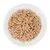Shredded meat in gravy served on a white plate, showing the texture and consistency of the wet food product.