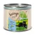 Feringa Single Meat Adult Katzenfutter, Sorte Lachs mit Kartoffel und Petersilie, 200g Dose. Text: Homemade taste begins with love.