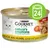 Purina Gourmet nature's creations kattmatburk, text: REICH AN HUHN, garniert mit Spinat und Tomaten. Grön ikon med konservburk och siffran 24.