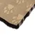 Nahaufnahme einer gestreiften beige-schwarzen Matte mit weicher, schwarzer Unterseite. Materialstruktur und Schichtung sichtbar.
