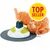 Gatto arancione sdraiato accanto a un tappetino gioco con spazzole in plastica e superficie antiscivolo. Cerchio giallo con testo: TOP SELLER. Gatto arancione sdraiato accanto a un tappetino gioco con spazzole in plastica e superficie antiscivolo. Cerchio giallo con testo: TOP SELLER.