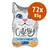 Catessy with cod, confezione da 72 x 85 g. Testo visibile: Yummmmeow!, with cod, mit Kabeljau, certified sustainable seafood MSC, grain-free recipe.