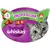 Whiskas Knuspertaschen mit Truthahn, unter 2 kcal pro Stück. Verpackung in Katzenkopf-Form mit Bild einer grauen Katze und Truthahn-Symbol. Whiskas Knuspertaschen mit Truthahn, unter 2 kcal pro Stück. Verpackung in Katzenkopf-Form mit Bild einer grauen Katze und Truthahn-Symbol.