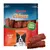 Rocco Chings Originals, 100% duck, resealable packaging. Shown: dog and duck meat strips.