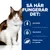 Så här fungerar det: Låg fetthalt, hög fiberhalt, effektiva nivåer av L-karnitin. Bild på katt bredvid informationsgrafik.